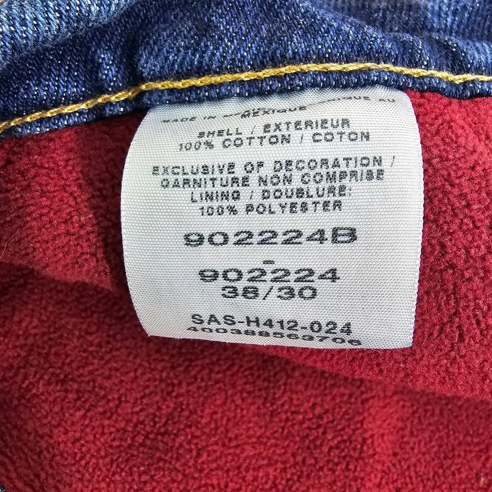 Cabelas Roughneck Men 37x29 Fleece Lined Relaxed Fit Denim Jeans Dark Stone Blue